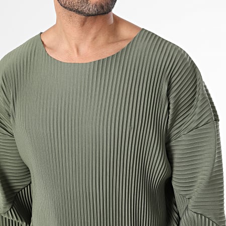 Uniplay - Camiseta de manga larga verde caqui