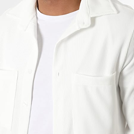 Uniplay - Conjunto de sobrecamisa blanca y pantalón de chándal