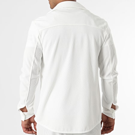 Uniplay - Conjunto de sobrecamisa blanca y pantalón de chándal