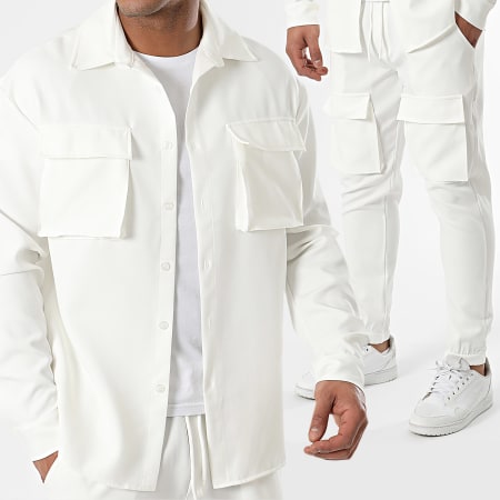 Uniplay - Set di maglia bianca e pantaloni cargo
