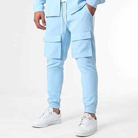 Uniplay - Conjunto de sobrecamisa y pantalón cargo azul claro