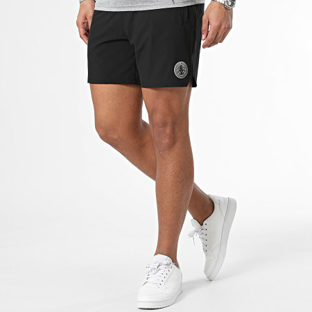 Zelys Paris - Conjunto de camiseta y pantalón corto jogging gris jaspeado negro