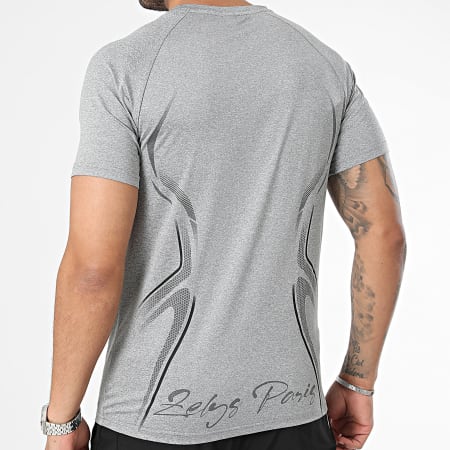 Zelys Paris - Set di maglietta e pantaloncini da jogging grigio screziato e nero