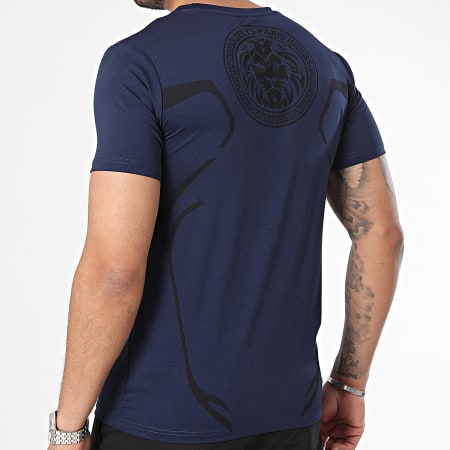 Zelys Paris - Conjunto de camiseta azul marino y pantalón corto negro