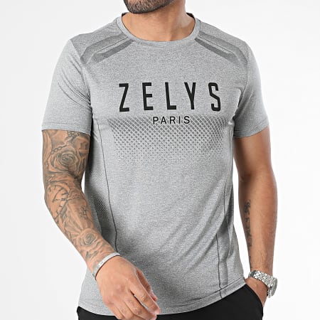 Zelys Paris - Ensemble Tee Shirt Et Short Jogging Gris Chiné Noir