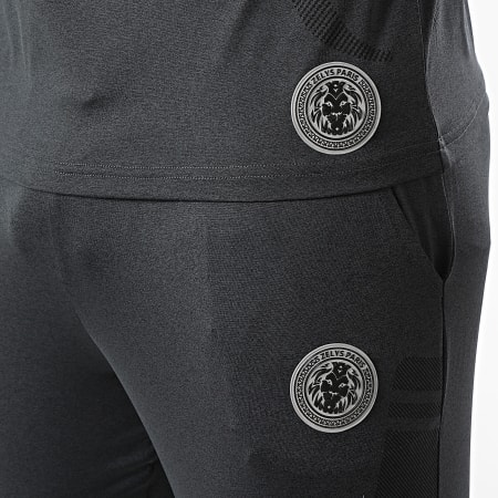 Zelys Paris - Set di maglietta a manica lunga e pantaloni da jogging grigio antracite