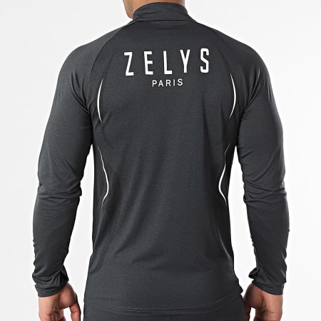 Zelys Paris - Conjunto de camiseta de manga larga y pantalón de chándal gris antracita Heather