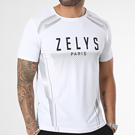 Zelys Paris - Conjunto de camiseta blanca negra y pantalón corto de jogging