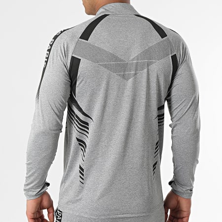 Zelys Paris - Set di maglietta a maniche lunghe e pantaloni da jogging grigio screziato