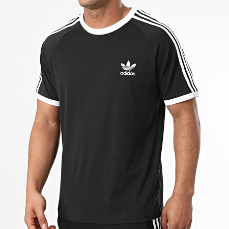 Adidas Originals - Conjunto de camiseta y pantalón corto de 3 rayas IA4845 IU2337 Negro