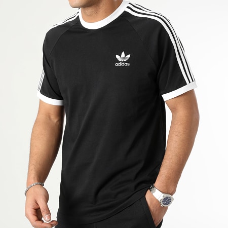 Adidas Originals - Ensemble Tee Shirt Et Short Jogging A Bandes 3 Stripes IA4845 IU2337 Noir