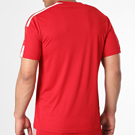Adidas Sportswear - Ensemble Tee Shirt Et Short Jogging A Bandes Squad 21 GN5722 GN5771 Rouge