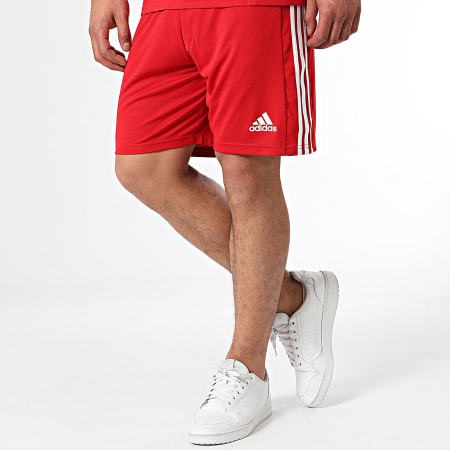 Adidas Sportswear - Ensemble Tee Shirt Et Short Jogging A Bandes Squad 21 GN5722 GN5771 Rouge