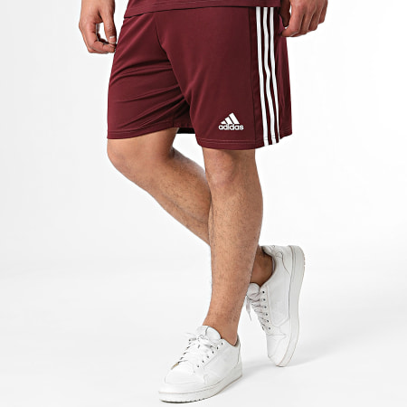 Adidas Sportswear - Squad 21 Set pantaloncini da jogging e maglietta a righe GN8091 GN8083 Bordeaux