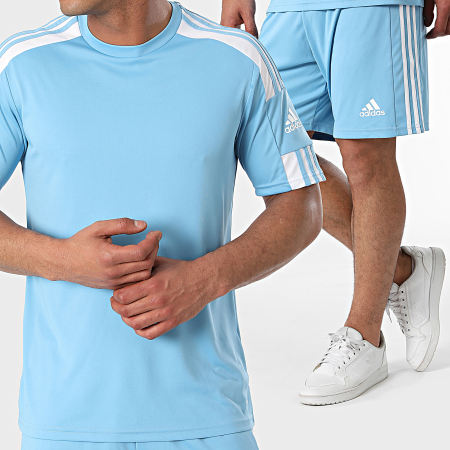 Adidas Performance - Squad 21 Conjunto de pantalón corto y camiseta a rayas GN6726 GN6720 Azul claro