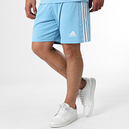 Adidas Performance - Squad 21 Conjunto de pantalón corto y camiseta a rayas GN6726 GN6720 Azul claro