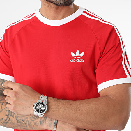 Adidas Originals - Lot De 2 Tee Shirts A Bandes 3 Strips IA4848 IA4852 Noir Rouge