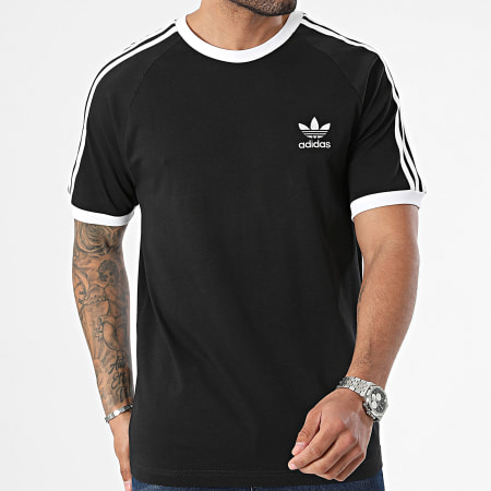 Adidas Originals - Lote de 2 camisetas de 3 rayas IA4845 IN7745 Negro Azul claro