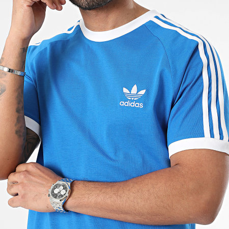 Adidas Originals - Lote de 2 camisetas de 3 rayas IA4845 IN7745 Negro Azul claro