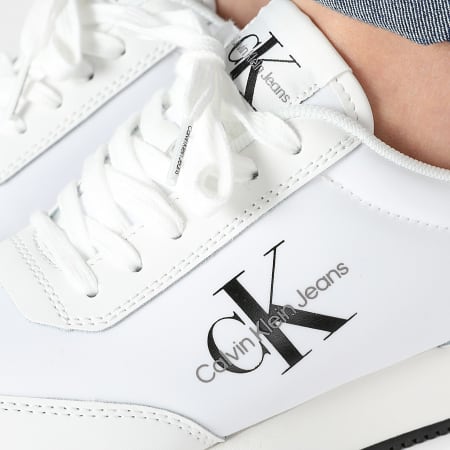 Calvin Klein - Baskets Femme Runner Low Lace Mix 1370 Bright White Black