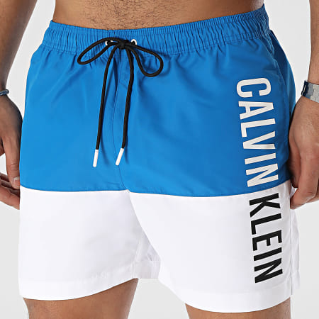 Calvin Klein - Pantalones cortos de baño con cordón 0994 Azul Blanco