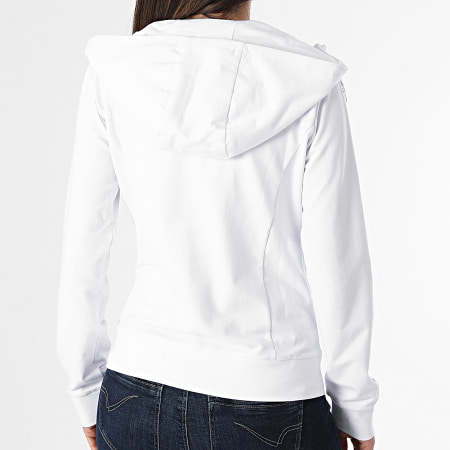 EA7 Emporio Armani - Sudadera con capucha y cremallera para mujer 3DTM05-TJTXZ Blanco