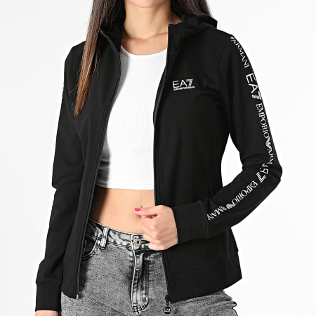 EA7 Emporio Armani - Sudadera con capucha y cremallera para mujer 3DTM05-TJTXZ Negro