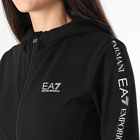 EA7 Emporio Armani - Sudadera con capucha y cremallera para mujer 3DTM05-TJTXZ Negro