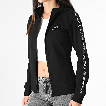 EA7 Emporio Armani - Sudadera con capucha y cremallera para mujer 3DTM05-TJTXZ Negro