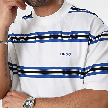 Hugo Blue - Tee Shirt A Rayures Natinolo 50511001 Blanc