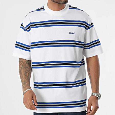 Hugo Blue - Camiseta de rayas Natinolo 50511001 Blanco