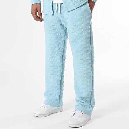 Ikao - Conjunto de camisa de manga larga y pantalón azul claro