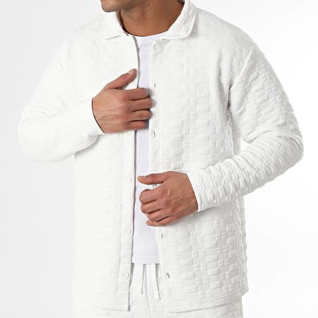 Ikao - Conjunto de camisa blanca de manga larga y pantalón