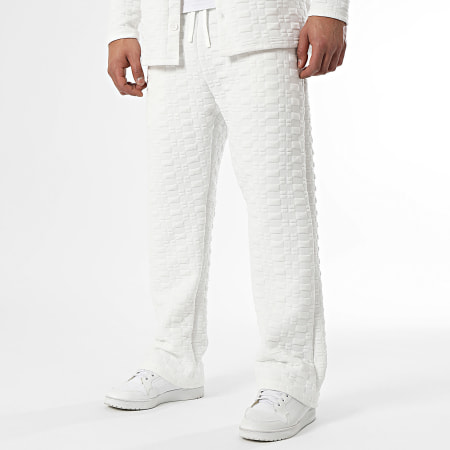 Ikao - Conjunto de camisa blanca de manga larga y pantalón