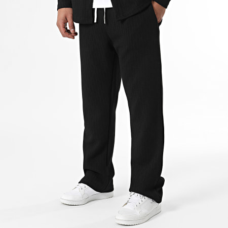 Ikao - Set camicia e pantaloni neri a maniche lunghe