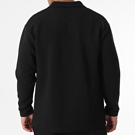 Ikao - Conjunto negro de camisa de manga larga y pantalón