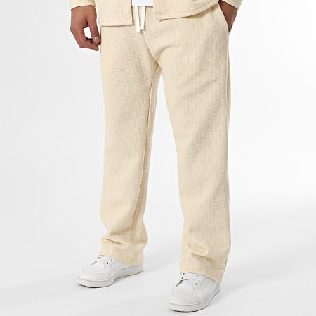 Ikao - Set camicia e pantaloni beige a maniche lunghe