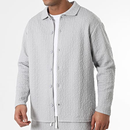 Ikao - Set camicia e pantaloni grigi a maniche lunghe