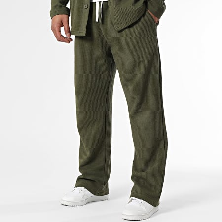 Ikao - Conjunto de sobrecamisa y pantalón verde caqui