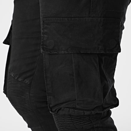 John H - Set di 2 pantaloni cargo neri e grigi