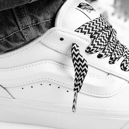 Vans - Knu Skool 9QCW00 Superlaced Piel Verdadero Blanco Negro Sneakers