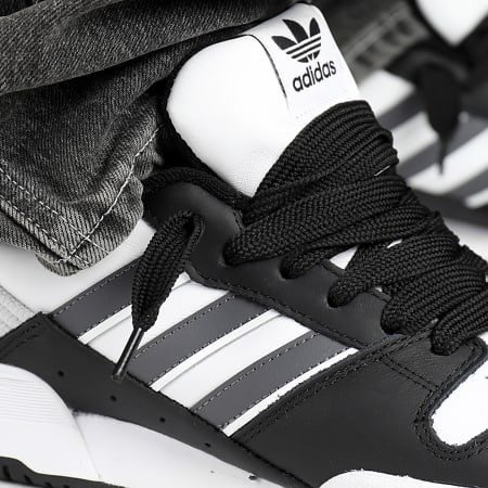 Adidas Originals - Zapatillas Team Court 2 IF1197 Core Black Grey Five Footwear White x Superlaced Gros Lacets