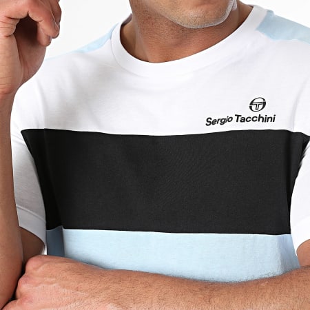 Sergio Tacchini - Conjunto de camiseta y pantalón corto Libera Blanco Azul Claro Negro