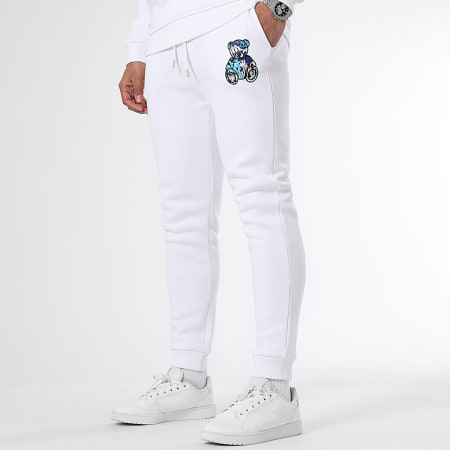 Teddy Yacht Club - Art Serie Essential Set di pantaloni da jogging e felpa con cappuccio blu e bianco