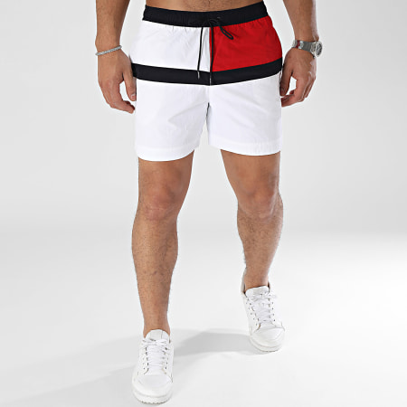 Tommy Hilfiger - Pantaloncini da bagno con coulisse 3259 Bianco Navy Rosso
