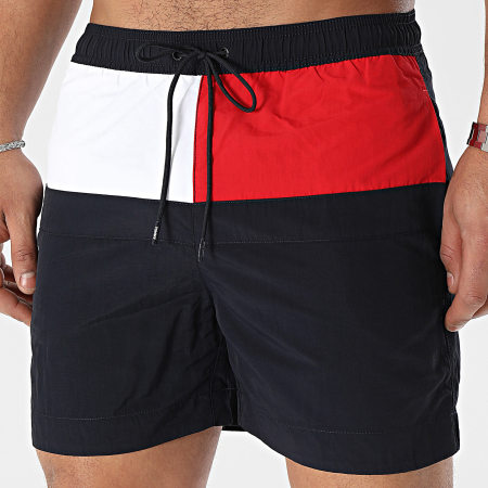 Tommy Hilfiger - Pantaloncini da bagno con coulisse 3259 Navy Red White