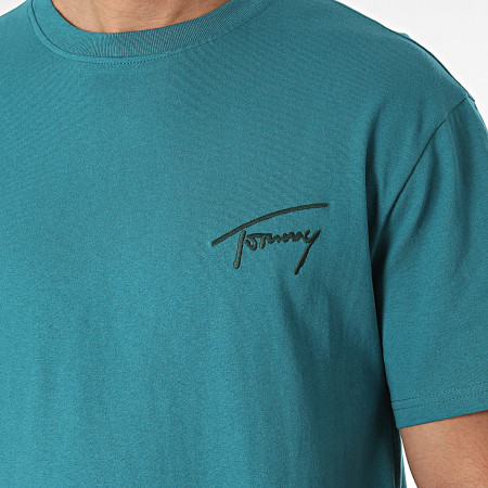 Tommy Jeans - Tee Shirt Regular Signature 7994 Bleu Canard