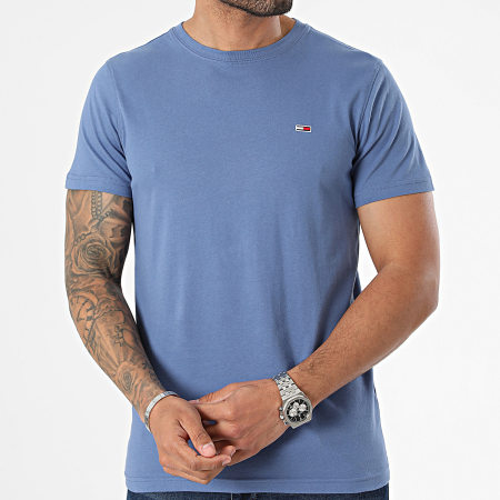 Tommy Jeans - Set di 2 camicie slim in jersey 5381 blu e grigio