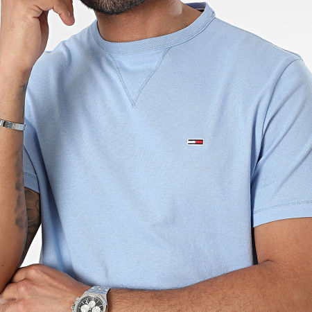 Tommy Jeans - Maglietta Slim con dettaglio a coste 8649 Azzurro