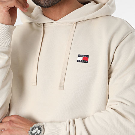 Tommy Jeans - Sudadera con capucha Badge 7988 Beige
